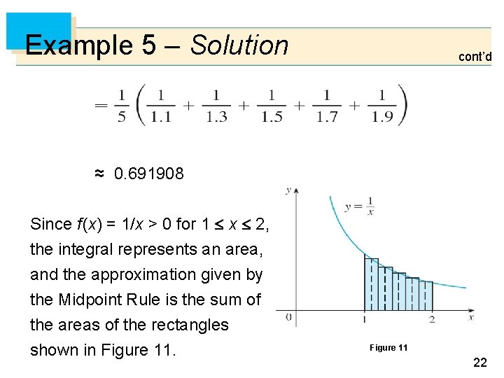 Example 5 – Solution cont’d ≈ 0. 691908 Since f (x) = 1/x > Example 5 – Solution cont’d ≈ 0. 691908 Since f (x) = 1/x >