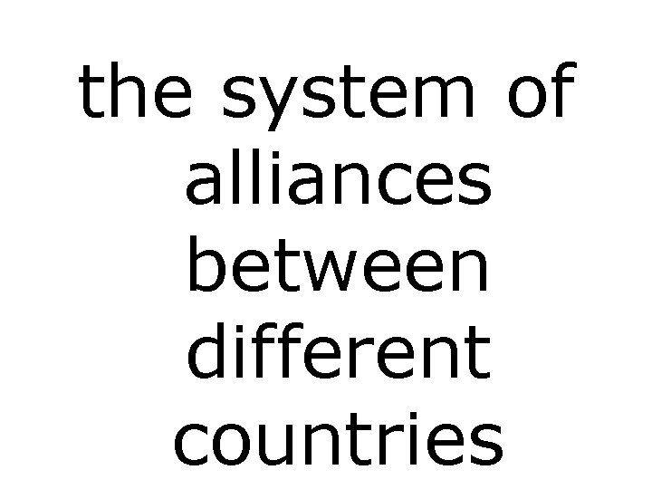 the system of alliances between different countries 
