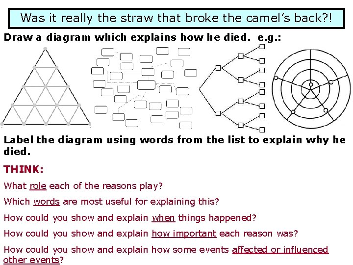 Was it really the straw that broke the camel’s back? ! Draw a diagram