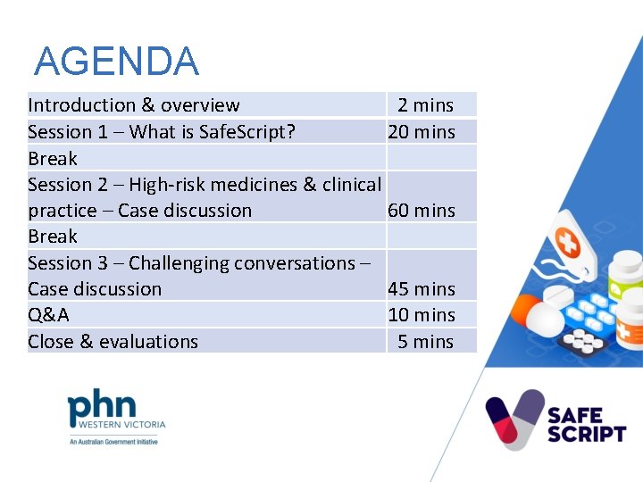 AGENDA Introduction & overview 2 mins Session 1 – What is Safe. Script? 20