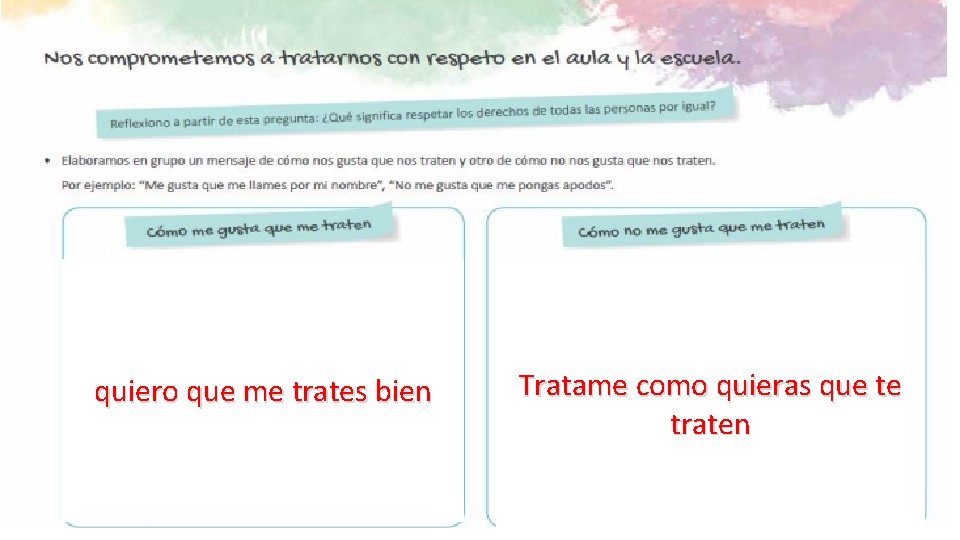 quiero que me trates bien Tratame como quieras que te traten 