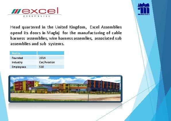 Head quartered in the United Kingdom, Excel Assemblies opend its doors in Maglaj for