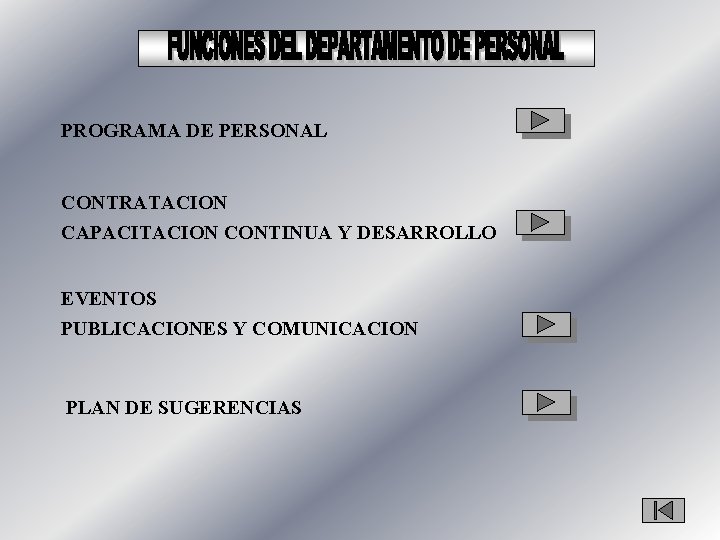 PROGRAMA DE PERSONAL CONTRATACION CAPACITACION CONTINUA Y DESARROLLO EVENTOS PUBLICACIONES Y COMUNICACION PLAN DE