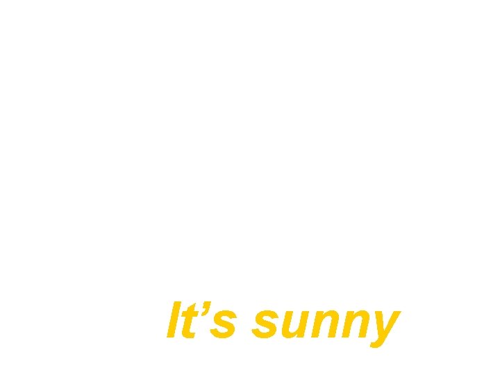 It’s sunny 