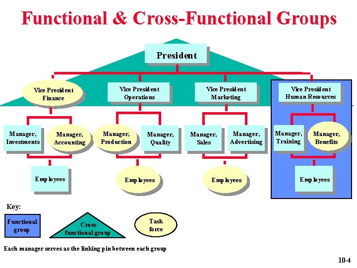 Functional & Cross-Functional Groups President Vice President Operations Vice President Finance Manager, Investments Manager,