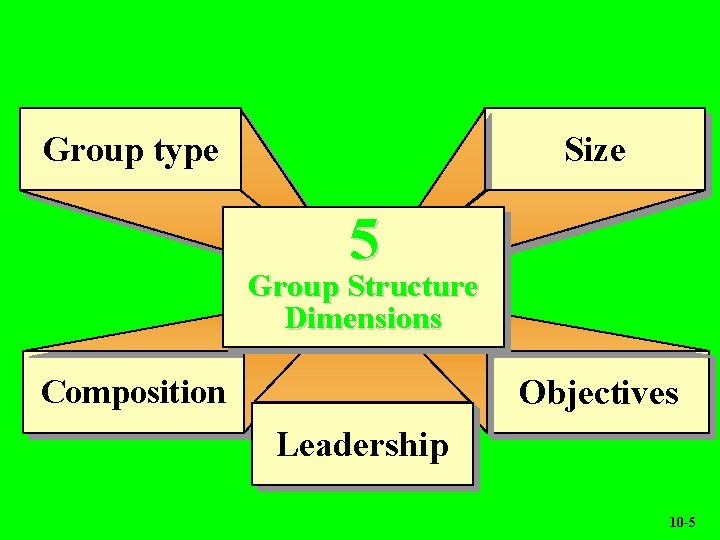 Size Group type 5 Group Structure Dimensions Objectives Composition Leadership 10 -5 