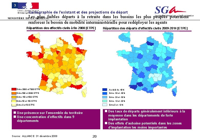 3 Cartographie de l'existant et des projections de départ Les plus faibles départs à