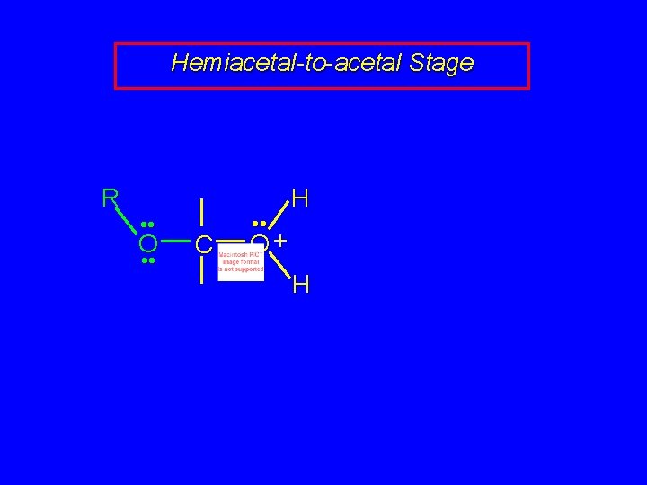 Hemiacetal-to-acetal Stage R • • O • • C • • H O+ H
