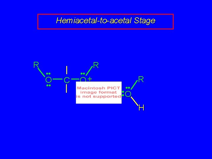 Hemiacetal-to-acetal Stage R • • O • • C • • R O+ H