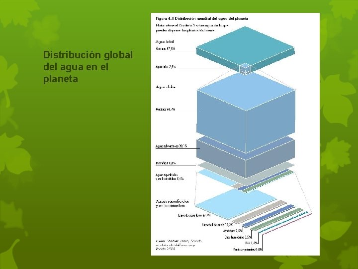 Distribución global del agua en el planeta 