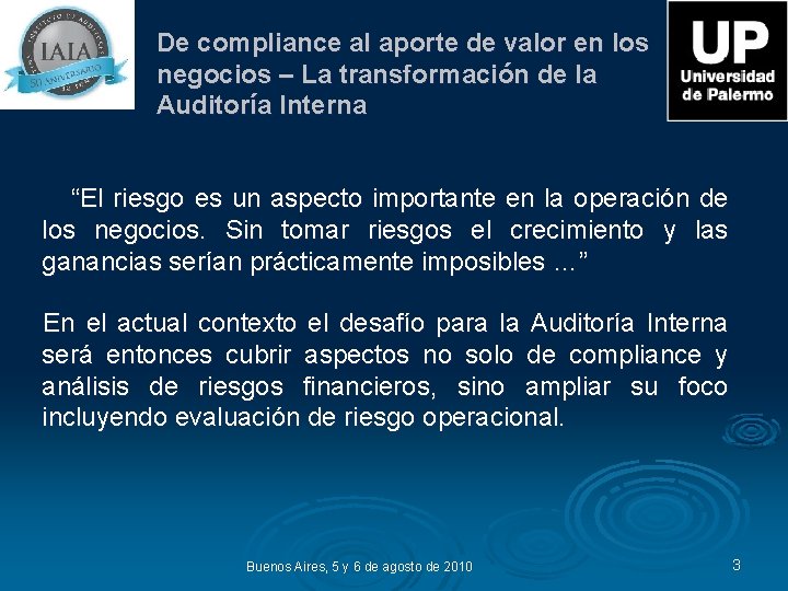 Auditora Interna como aporte de valor para la