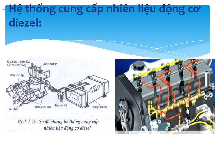 - Hệ thống cung cấp nhiên liệu động cơ diezel: - Hệ thống cung cấp nhiên liệu động cơ diezel: