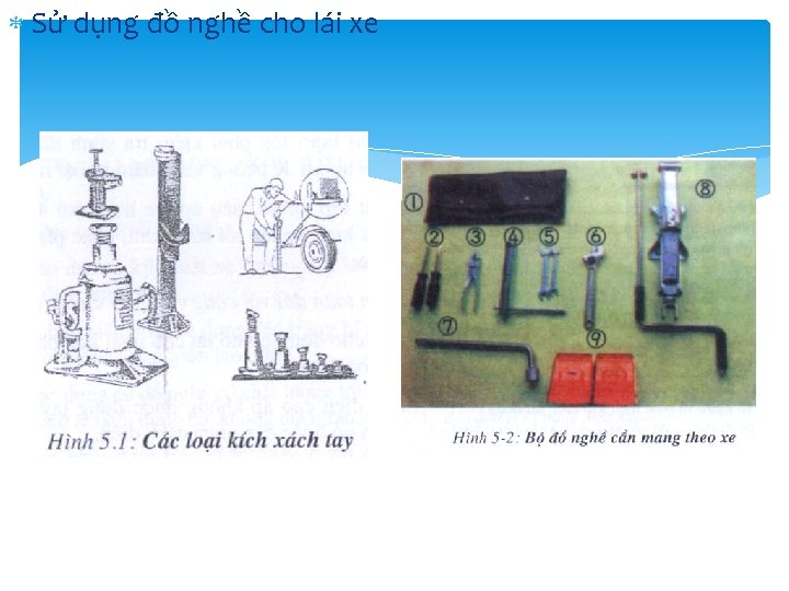 Sử dụng đồ nghề cho lái xe Sử dụng đồ nghề cho lái xe