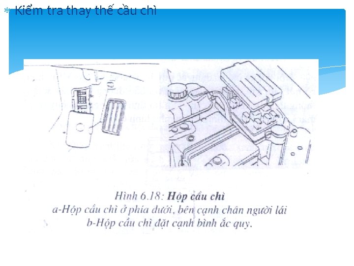 Kiểm tra thay thế cầu chì Kiểm tra thay thế cầu chì