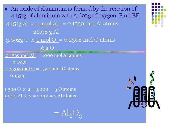 An oxide of aluminum is formed by the reaction of 4. 151 g of