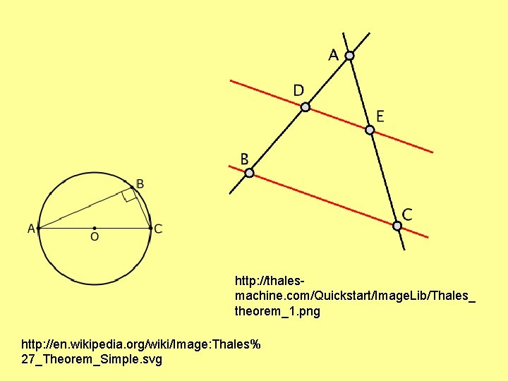 http: //thalesmachine. com/Quickstart/Image. Lib/Thales_ theorem_1. png http: //en. wikipedia. org/wiki/Image: Thales% 27_Theorem_Simple. svg 