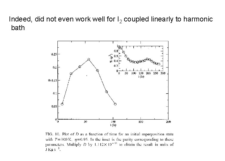 Indeed, did not even work well for I 2 coupled linearly to harmonic bath