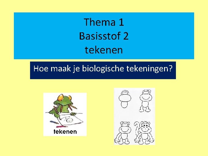 Thema 1 Basisstof 2 tekenen Hoe maak je biologische tekeningen? 