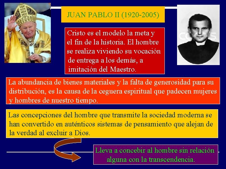 JUAN PABLO II (1920 -2005) Cristo es el modelo la meta y el fin