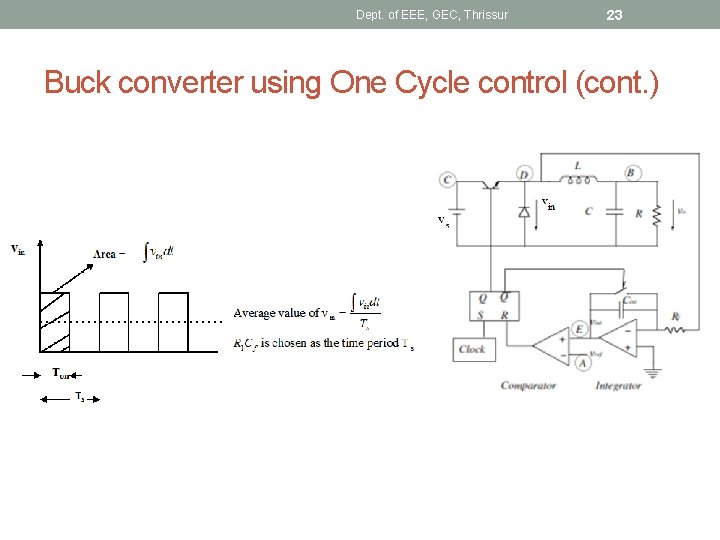 Dept. of EEE, GEC, Thrissur 23 Buck converter using One Cycle control (cont. )