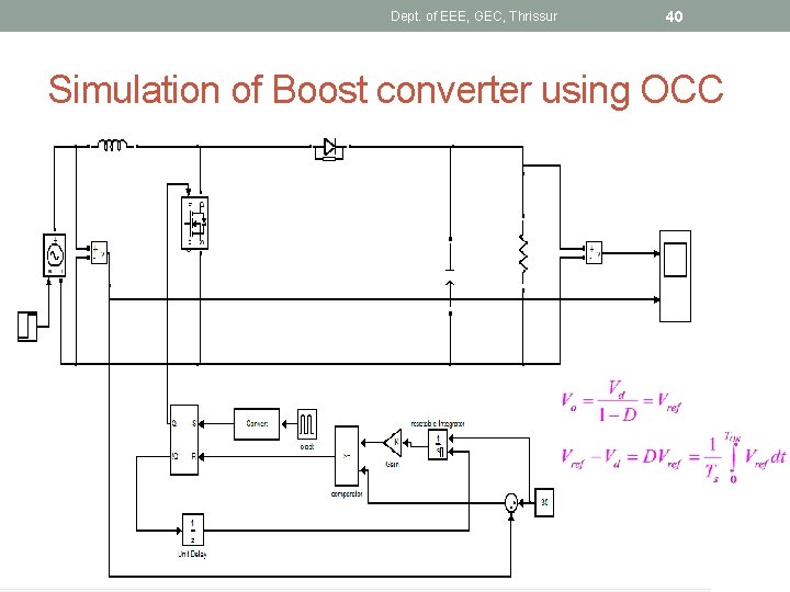 Dept. of EEE, GEC, Thrissur 40 Simulation of Boost converter using OCC 