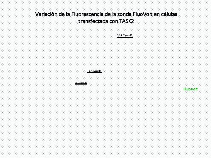 Variación de la Fluorescencia de la sonda Fluo. Volt en células transfectada con TASK