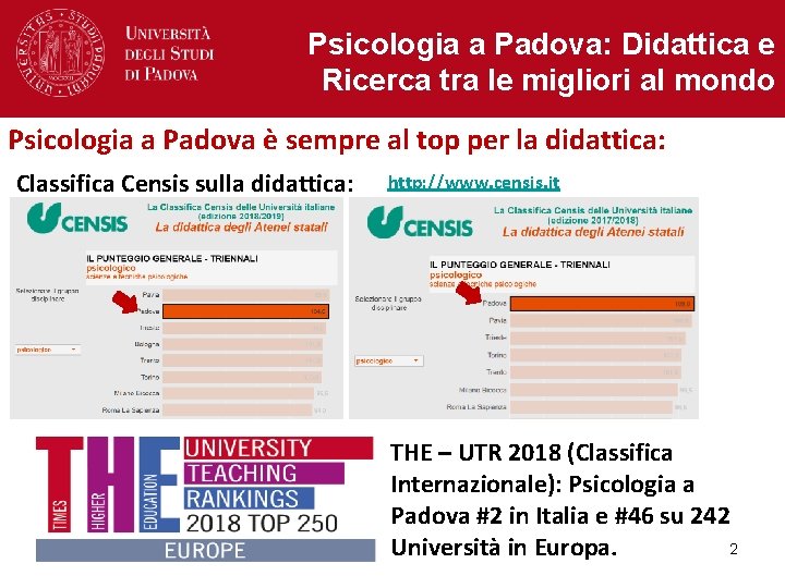 Psicologia a Padova: Didattica e Ricerca tra le migliori al mondo Psicologia a Padova