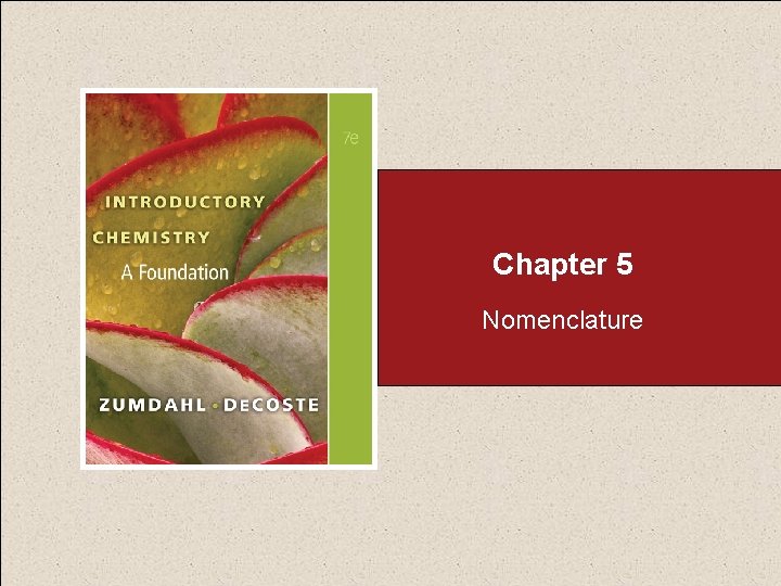 Chapter 5 Nomenclature 