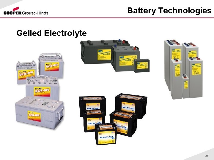 Battery Technologies Gelled Electrolyte 23 