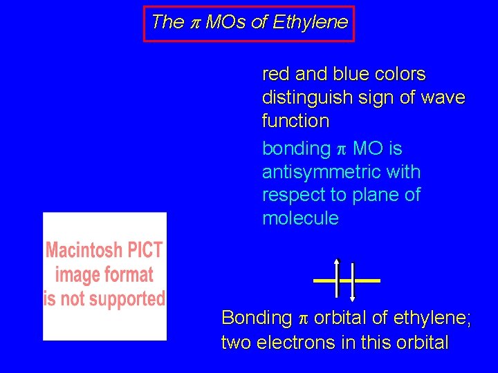 The p MOs of Ethylene red and blue colors distinguish sign of wave function