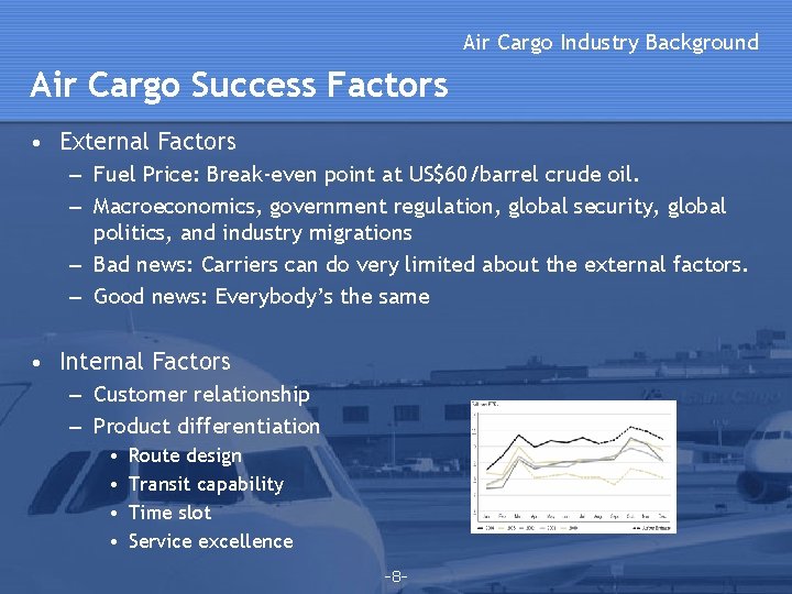 Air Cargo Industry Background Air Cargo Success Factors • External Factors – Fuel Price: Air Cargo Industry Background Air Cargo Success Factors • External Factors – Fuel Price: