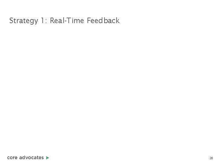 Strategy 1: Real-Time Feedback 28 