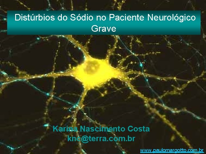 Distúrbios do Sódio no Paciente Neurológico Grave Karina Nascimento Costa knc@terra. com. br www.