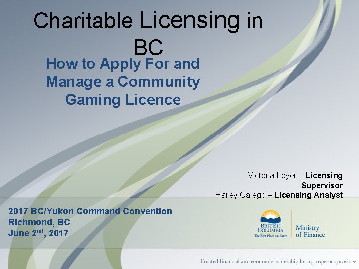 Charitable Licensing in BC How to Apply For and Manage a Community Gaming Licence