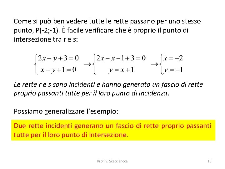 Come si può ben vedere tutte le rette passano per uno stesso punto, P(-2;