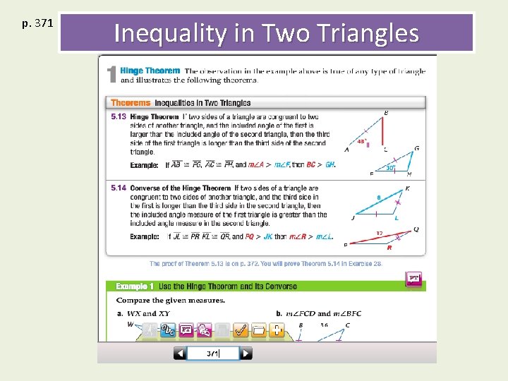 p. 371 Inequality in Two Triangles 