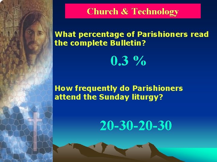 Church & Technology What percentage of Parishioners read the complete Bulletin? 0. 3 %