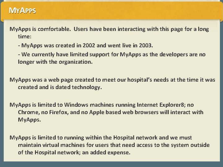 MYAPPS My. Apps is comfortable. Users have been interacting with this page for a MYAPPS My. Apps is comfortable. Users have been interacting with this page for a
