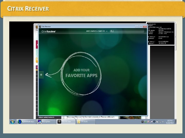 CITRIX RECEIVER CITRIX RECEIVER