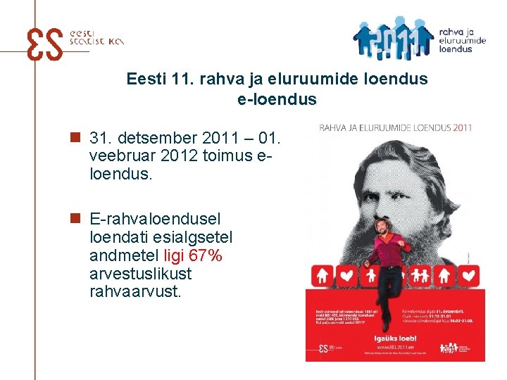 Eesti 11. rahva ja eluruumide loendus e-loendus n 31. detsember 2011 – 01. veebruar