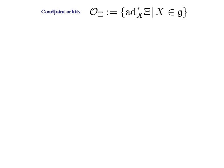 Coadjoint orbits 