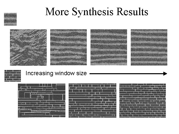 More Synthesis Results Increasing window size More Synthesis Results Increasing window size