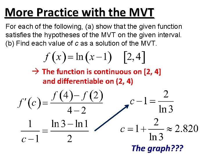 More Practice with the MVT For each of the following, (a) show that the