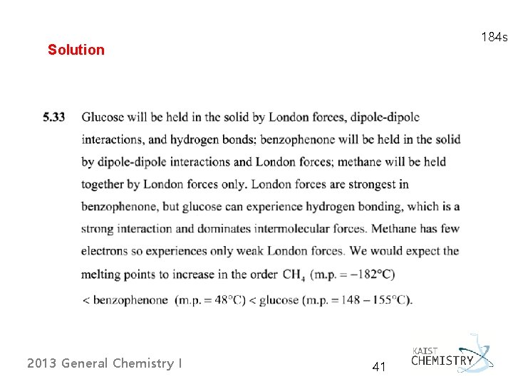 184 s Solution 2013 General Chemistry I 41 