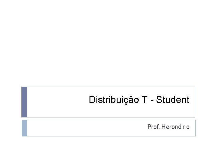 Distribuição T - Student Prof. Herondino 