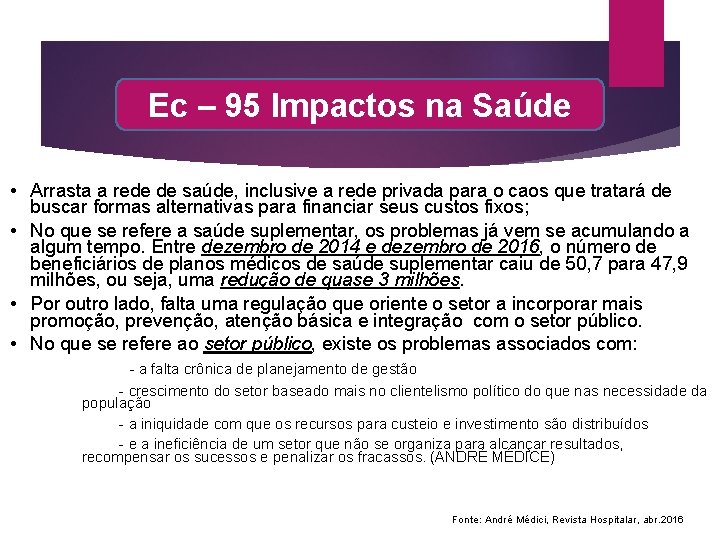 Ec – 95 Impactos na Saúde A saúde no Brasil e no mundo, Revista
