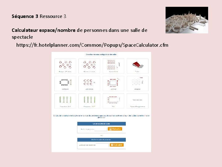 Séquence 3 Ressource 3 Calculateur espace/nombre de personnes dans une salle de spectacle https: