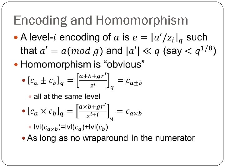 Encoding and Homomorphism 