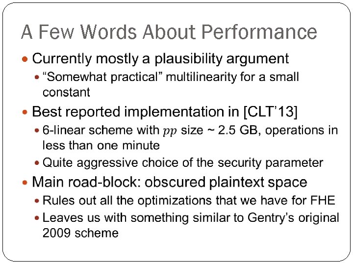 A Few Words About Performance 