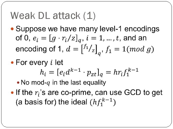 Weak DL attack (1) 